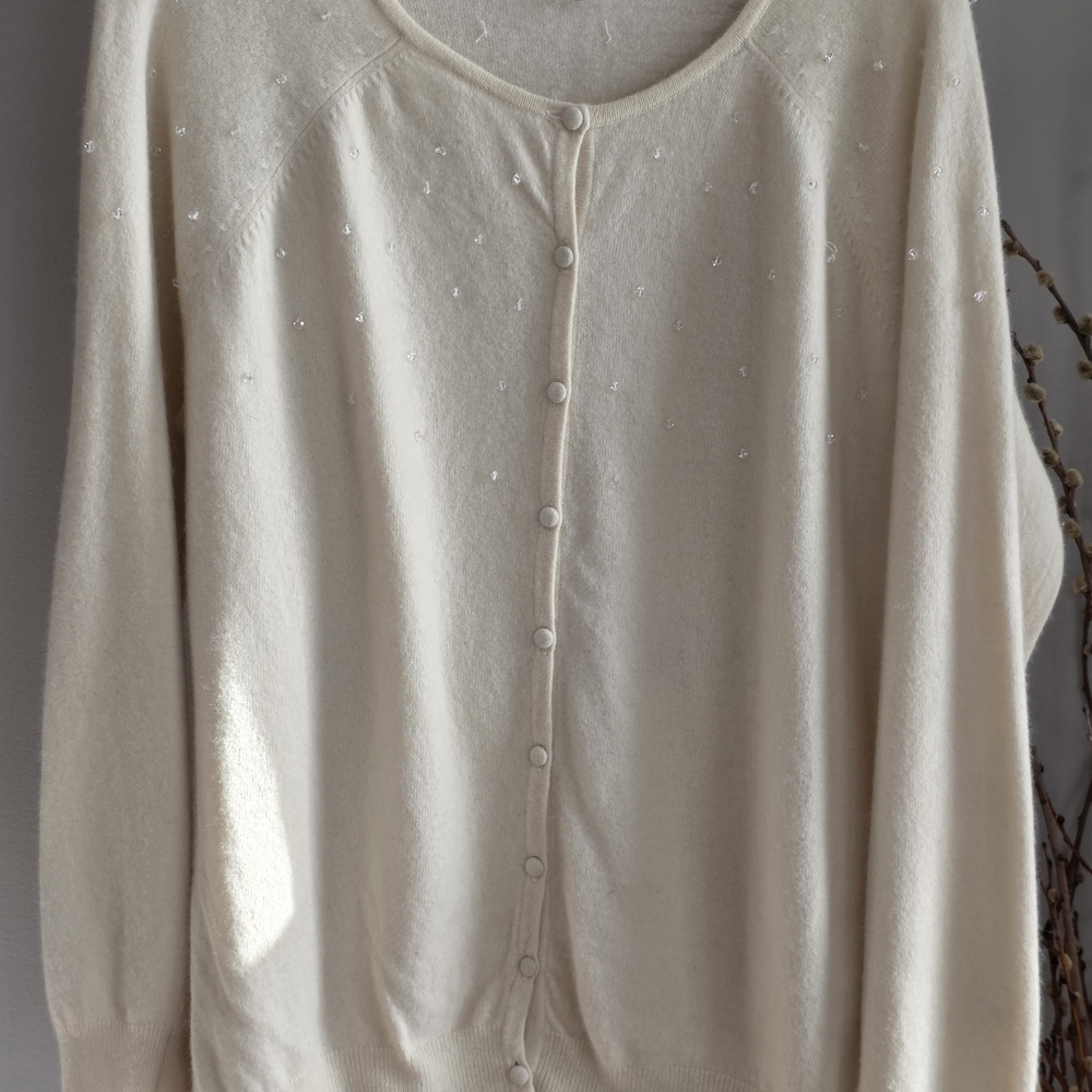 Talbots Cream Button-Up Cardigan